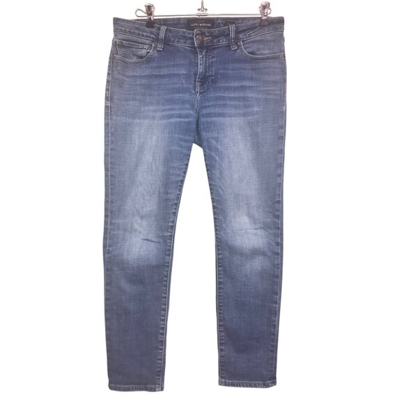 Lucky Brand Jeans Lolita Crop Stretch Denim Med Blue Sz 8/29 fits as 32x26 .g - Picture 1 of 6